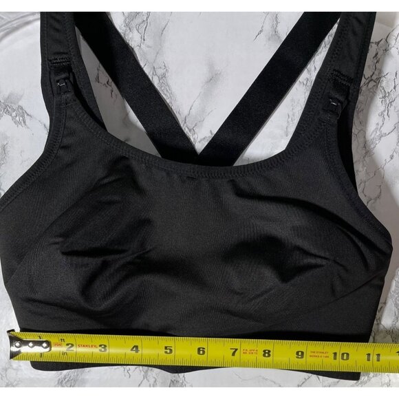 Time and Tru Nursing Sports Bra Black Cross Back Padded Size M - Picture 3 of 8